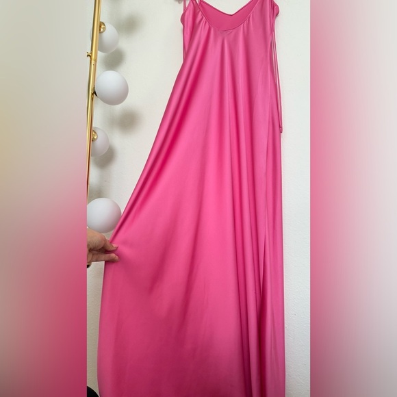 Gianni Bini Pink Satin gorgeous Slip Maxi Dress - Picture 7 of 12